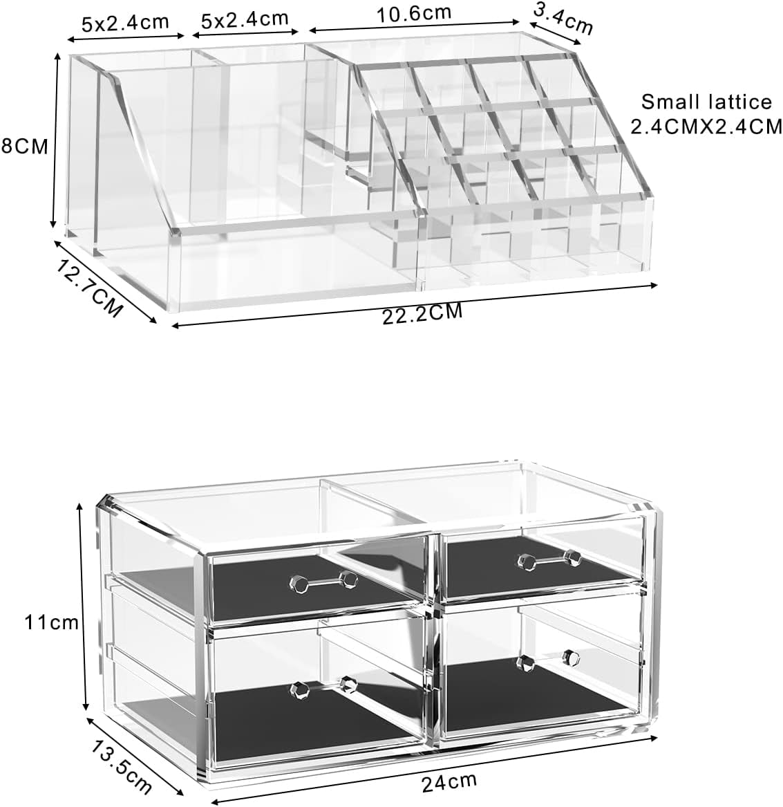 Acrylic 4-Drawer Cosmetic Organizer