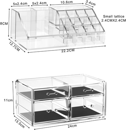 Acrylic 4-Drawer Cosmetic Organizer – Makeup & Skincare Storage Box