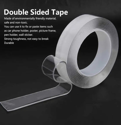 Multipurpose Double-Sided Nano Tape – Strong Washable & Reusable Adhesive