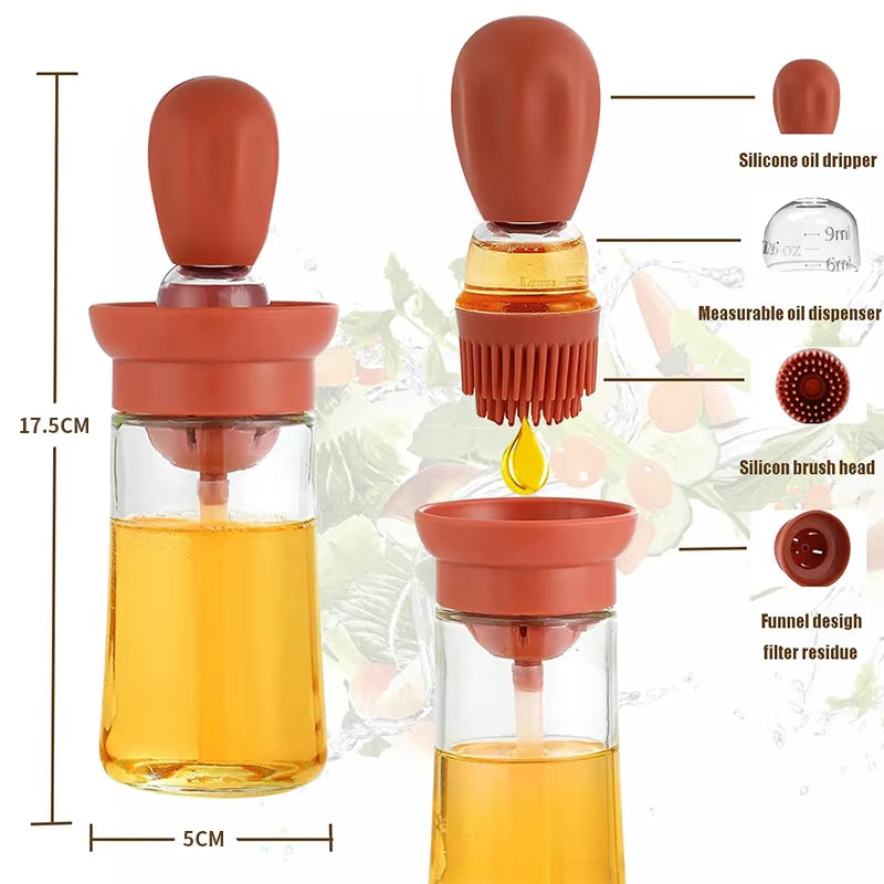 Multi-Functional Oil Dispenser Bottle with Silicone Brush