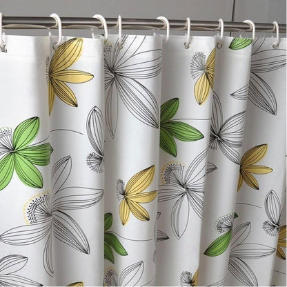 Leaf Shower Curtain – Waterproof Fabric, Nature-Inspired Bathroom Decor