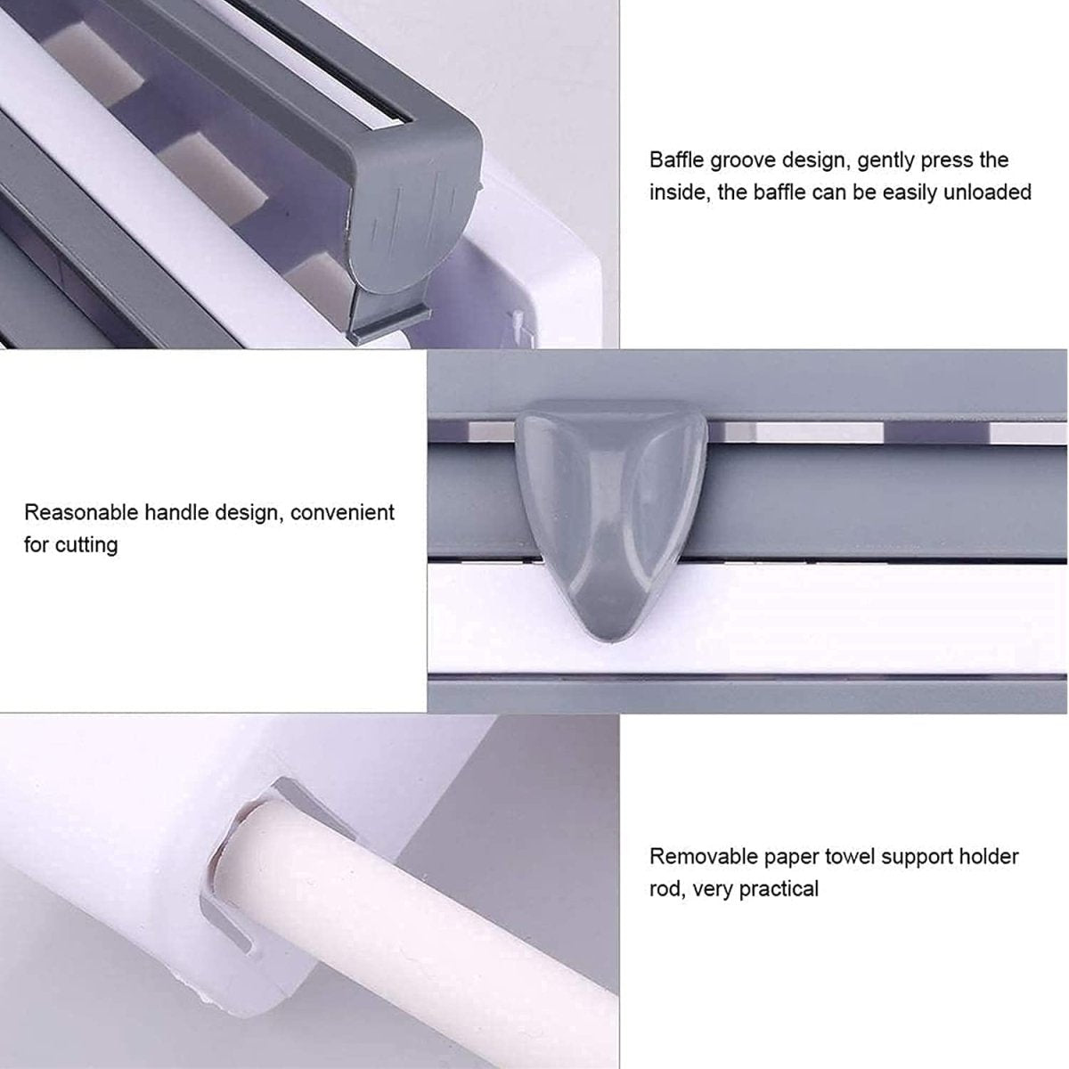 4‑in‑1 Kitchen Paper Dispenser – Wall Mounted Foil, Cling Wrap & Tissue Holder - Saadiq.pk