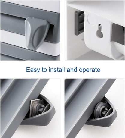 4‑in‑1 Kitchen Paper Dispenser – Wall Mounted Foil, Cling Wrap & Tissue Holder - Saadiq.pk