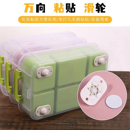 4pcs Pulley Self - Adhesive Wheels – Easy Move Furniture & Storage Roller Set - Saadiq.pk