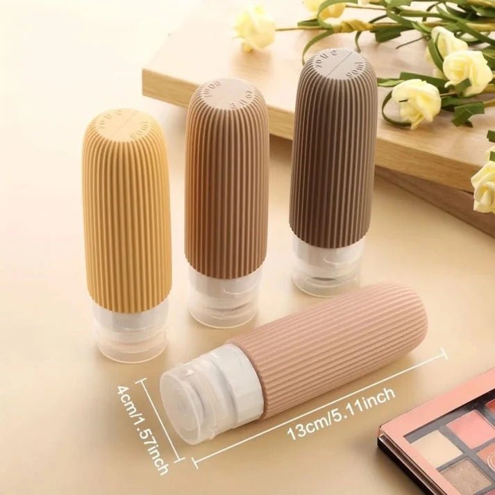 4pcs Silicone Gel Portioning Bottles Set for Body Wash, Skincare Lotion - Saadiq.pk