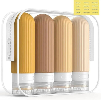 4pcs Silicone Gel Portioning Bottles Set for Body Wash, Skincare Lotion - Saadiq.pk