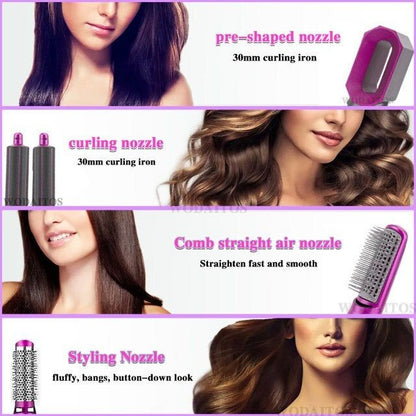 5 in 1 Hair Dryer & Styler – Hot Air Brush with Interchangeable Attachments - Saadiq.pk