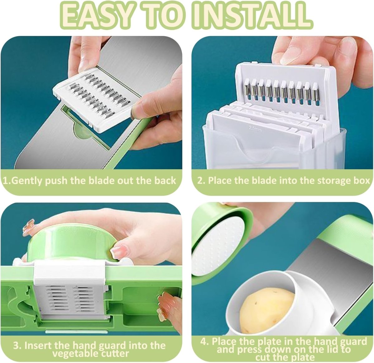5 in 1 Vegetable Slicer – Multi‑Function Kitchen Cutter with Interchangeable Blades - Saadiq.pk