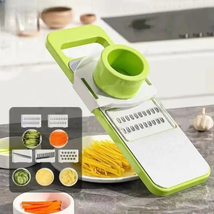 5 in 1 Vegetable Slicer – Multi‑Function Kitchen Cutter with Interchangeable Blades - Saadiq.pk