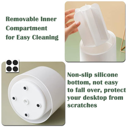 360° Rotating Makeup Brush Holder – Cosmetic Organizer Storage Box