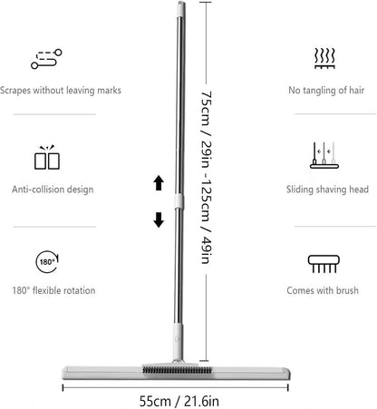 2-in-1 Floor Cleaner Brush Scraper with Wiper