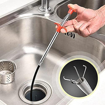 Pipe Drain Cleaner Tool – Flexible Sink & Bathroom Drain Hair Remover Grabber - 85cm