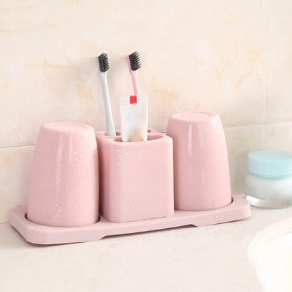 Double Cup Toothbrush Holder – Toothpaste & Brush Organizer