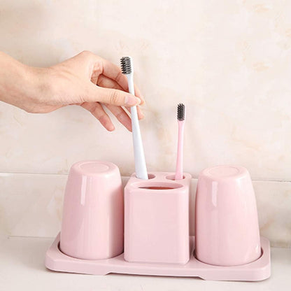 Double Cup Toothbrush Holder – Toothpaste & Brush Organizer