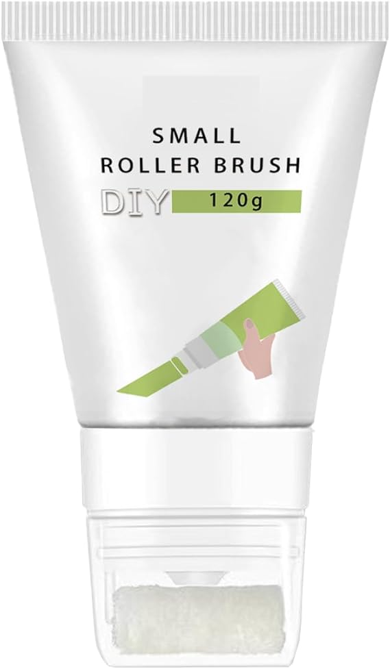 Small Roller Spackle Wall Repair Brush, 2-in-1 Small Rolling Brush Wall Paint Repair Tool, Quick Drying and Waterproof Wall Roller Paint Repair Paste for Living Room, Bedroom, Bathroom
