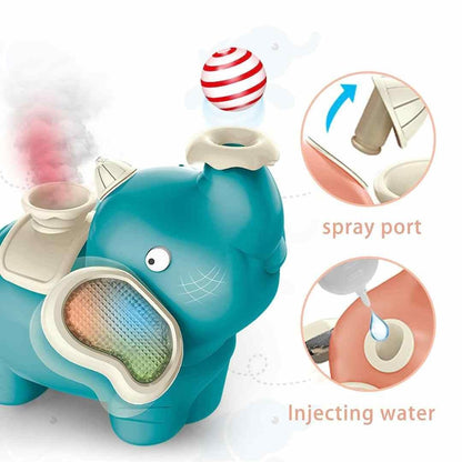 Musical Elephant Mist Spray Toy | Moving Bump & Go Toy with Lights, Music & Floating Ball