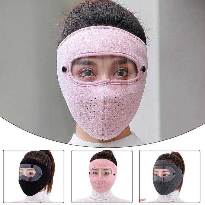 Dustproof Winter Face Mask with Eye Shield | Windproof Fleece Mask for Outdoor Protection | Full Coverage Warm Mask