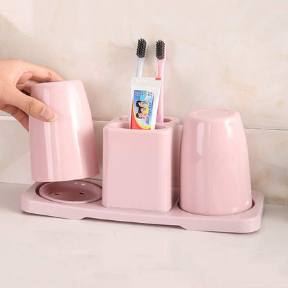 Double Cup Toothbrush Holder – Toothpaste & Brush Organizer