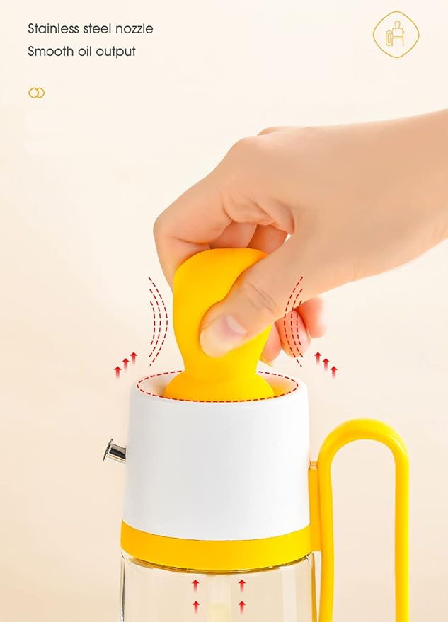 Glass Olive Oil Dispenser with Silicone Basting Brush – Kitchen Oil Pour Bottle