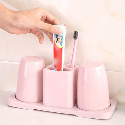 Double Cup Toothbrush Holder – Toothpaste & Brush Organizer
