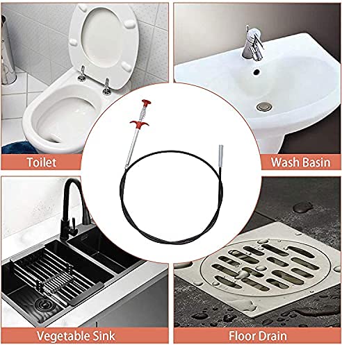 Pipe Drain Cleaner Tool – Flexible Sink & Bathroom Drain Hair Remover Grabber - 85cm