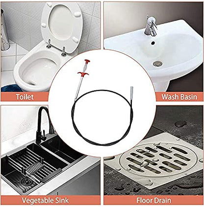 Pipe Drain Cleaner Tool – Flexible Sink & Bathroom Drain Hair Remover Grabber - 85cm