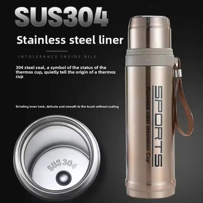 Portable 750ml Vacuum Insulated Stainless Steel Bullet Bottle – Leak-Proof Thermos
