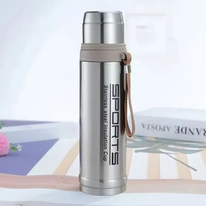 Portable 750ml Vacuum Insulated Stainless Steel Bullet Bottle – Leak-Proof Thermos
