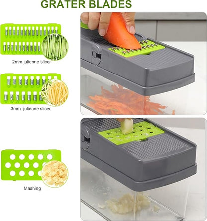 16-in-1 Multifunctional Vegetable Cutter – Chopper, Slicer & Grater