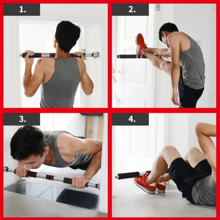 Adjustable Doorway Pull Up Bar | No Drill Home Gym Exercise Bar (62-100cm)