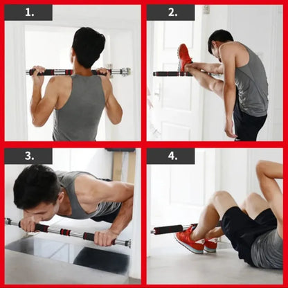Adjustable Doorway Pull Up Bar | No Drill Home Gym Exercise Bar (62-100cm)
