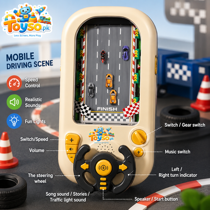 Kids Steering Wheel Driving Simulator Toy | Racing Game with Sounds & Lights