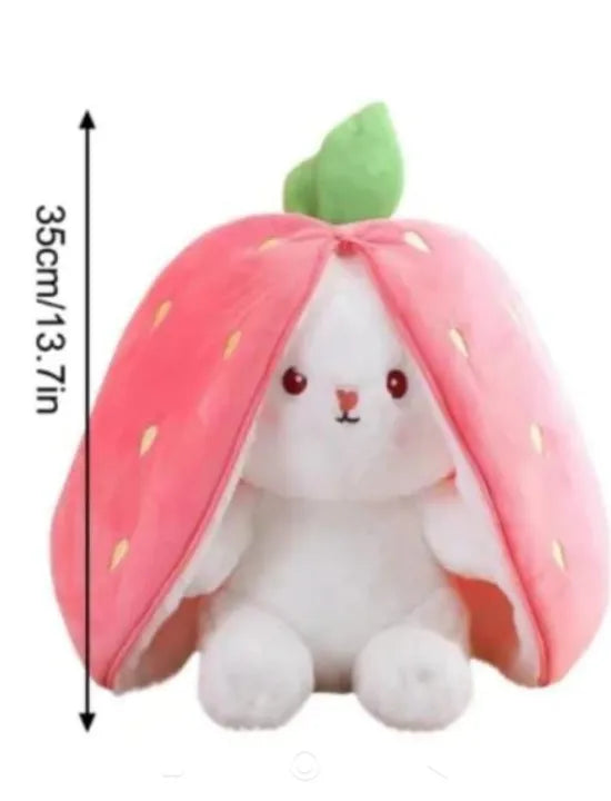 Reversible Fruit Bunny Plush Toy – 2-in-1 Transforming Soft Toy