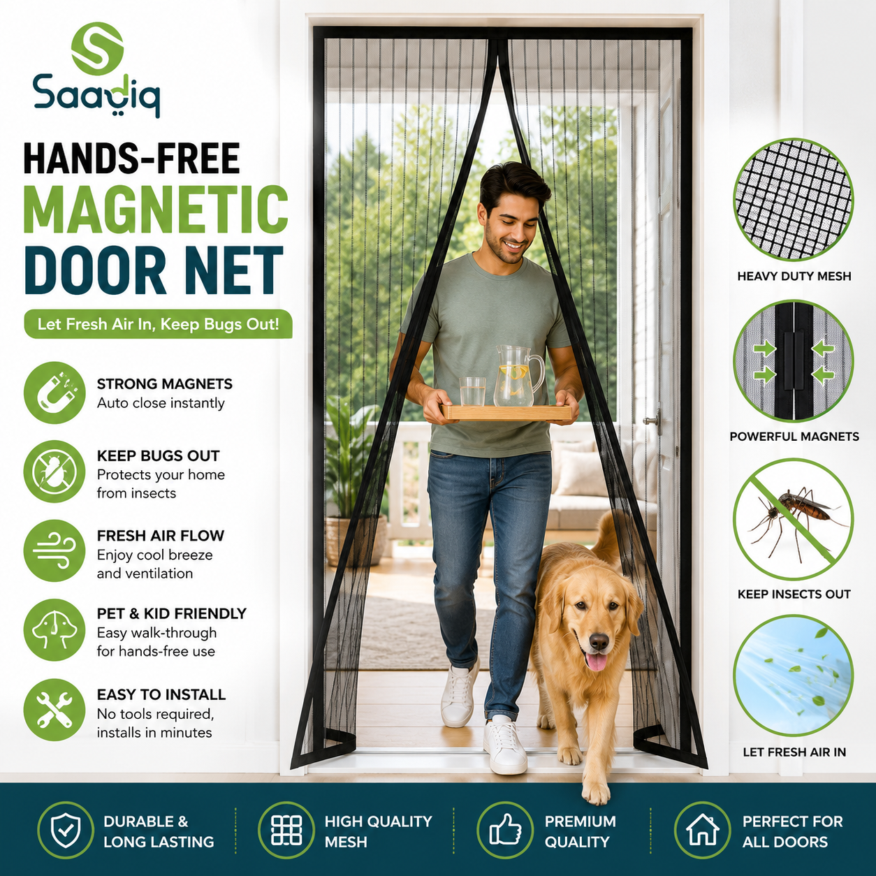 Hands-Free Magnetic Door Net