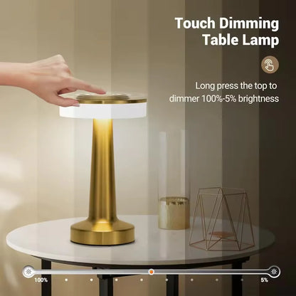 3 Color Temperature Dimming Table Lamp – Rechargeable LED Touch Lamp