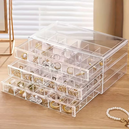 72 – Grids Drawer Transparent Jewelry Box