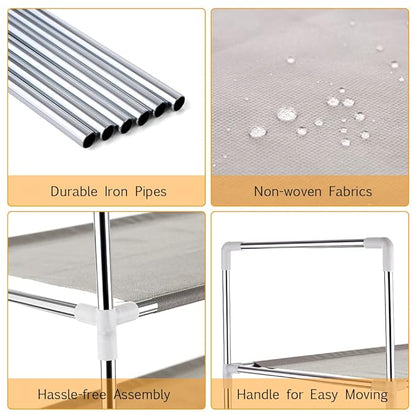 6-Layer Steel Shoe Rack Organizer – Durable & Space-Saving Storage