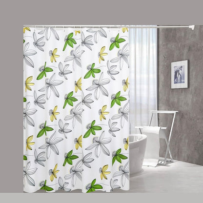 Leaf Shower Curtain – Waterproof Fabric, Nature-Inspired Bathroom Decor