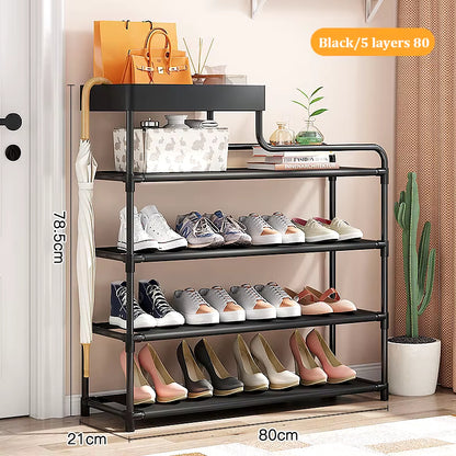 Adjustable Shoe Rack Organizer with Storage Shelf – Space-Saving Shoe Storage
