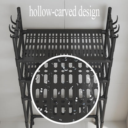 3-Tier Plastic & Carbon Steel Toilet Storage Rack – Bathroom Organizer