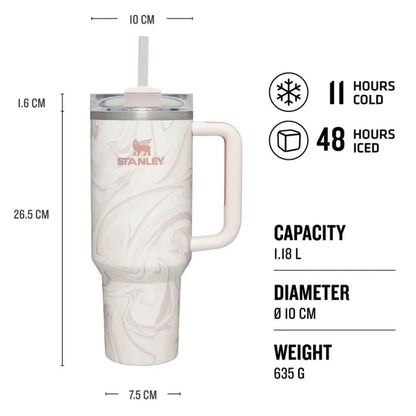 Marble 40oz tumbler with handle - Saadiq.pk