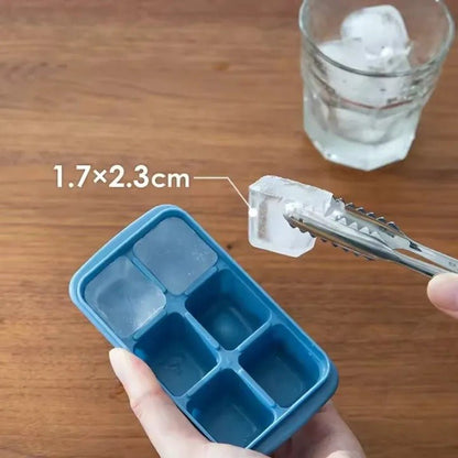 6 Grid Silicone Ice Cube Maker Trays with Lids – Reusable Freezer Molds - Saadiq.pk