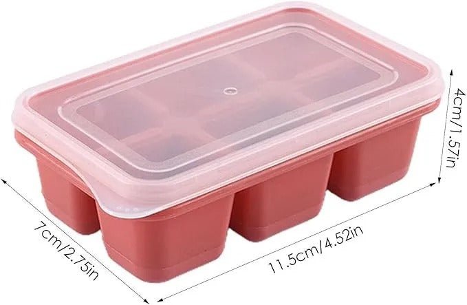 6 Grid Silicone Ice Cube Maker Trays with Lids – Reusable Freezer Molds - Saadiq.pk