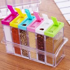 6 - in - 1 Kitchen Spice Jar Set – Compact Masala Box & Storage Organizer - Saadiq.pk