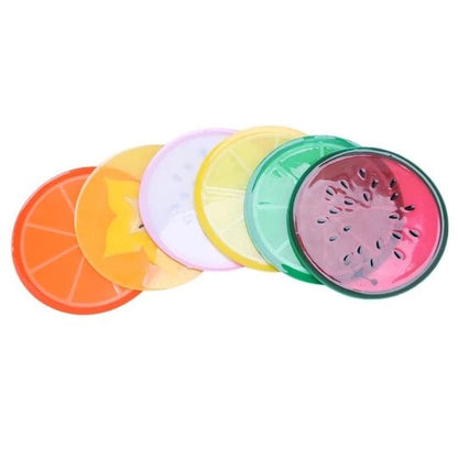 6 Pcs Jelly Color Fruit Shape Coasters – Colorful Drink Matsa - Saadiq.pk
