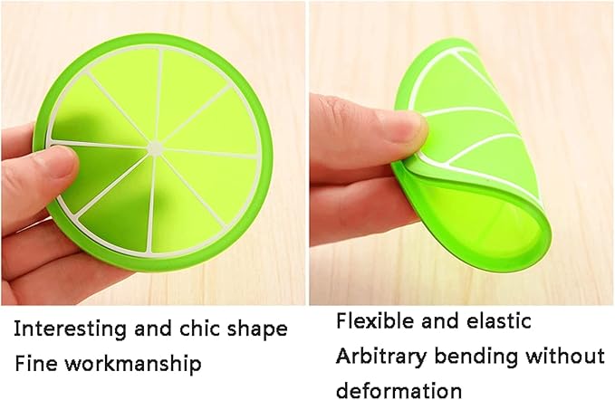 6 Pcs Jelly Color Fruit Shape Coasters – Colorful Drink Matsa - Saadiq.pk