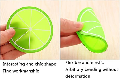 6 Pcs Jelly Color Fruit Shape Coasters – Colorful Drink Matsa - Saadiq.pk