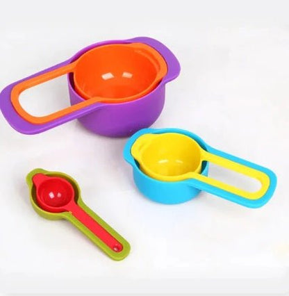 6 Pcs Plastic Measuring Spoon Set – Colorful Kitchen Baking Tools - Saadiq.pk