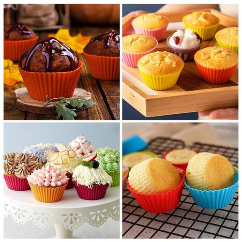 6 Pcs Silicone Cup Cake Mold – Baking Made Easy - Saadiq.pk