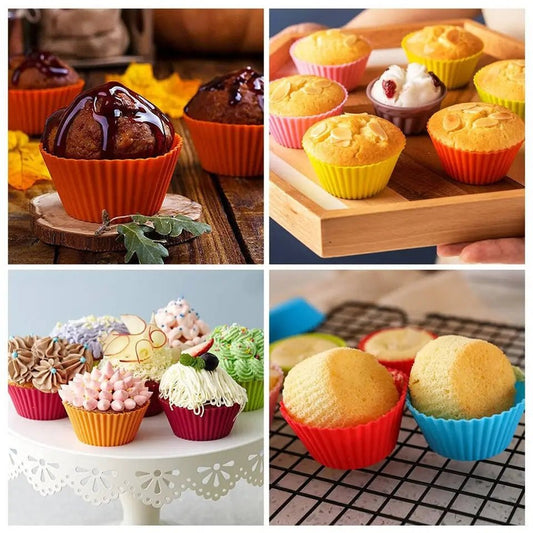 6 Pcs Silicone Cup Cake Mold – Baking Made Easy - Saadiq.pk
